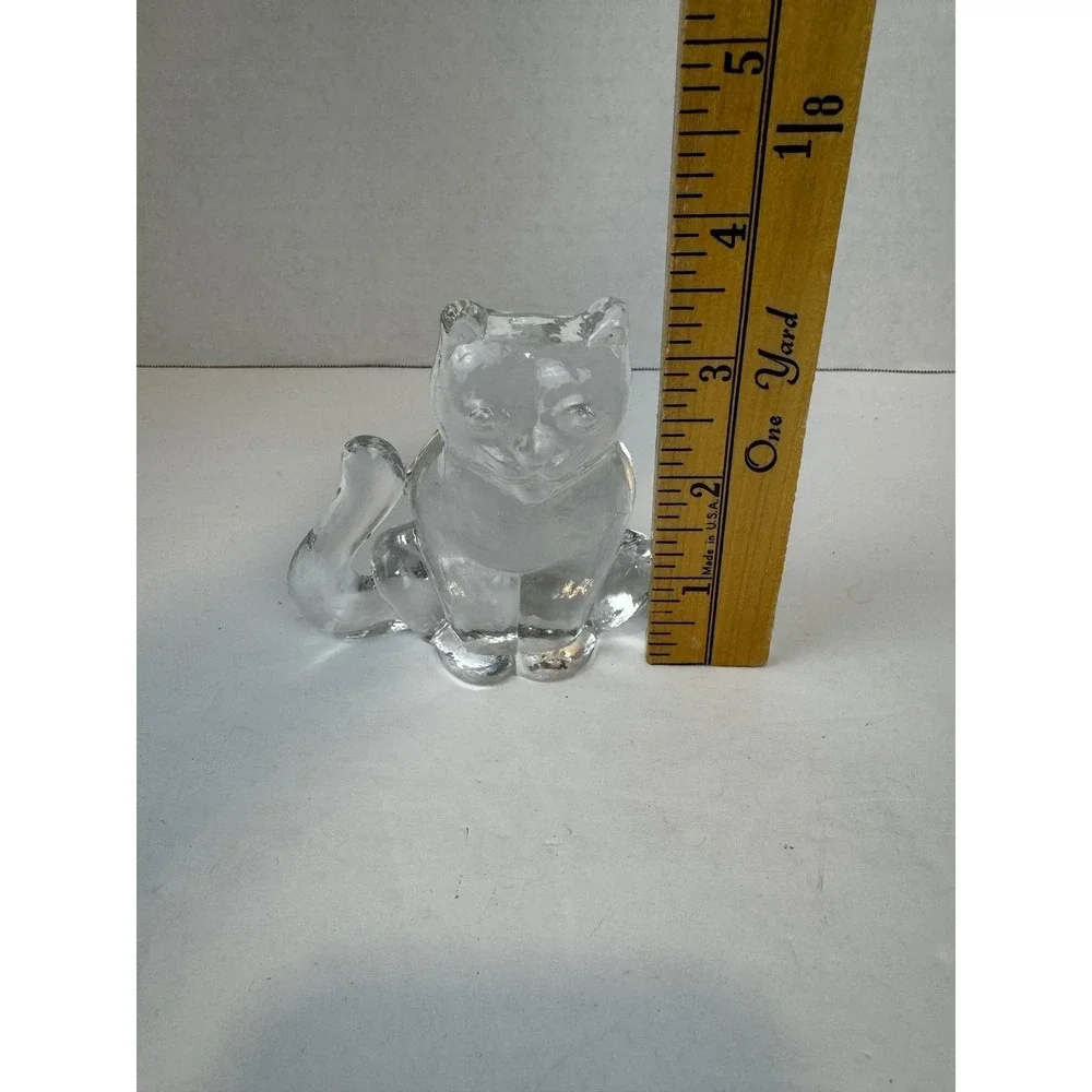 VTG Kosta Boda Zoo Series Bertil Vallien Clear Glass Cat Figurine Paperweight